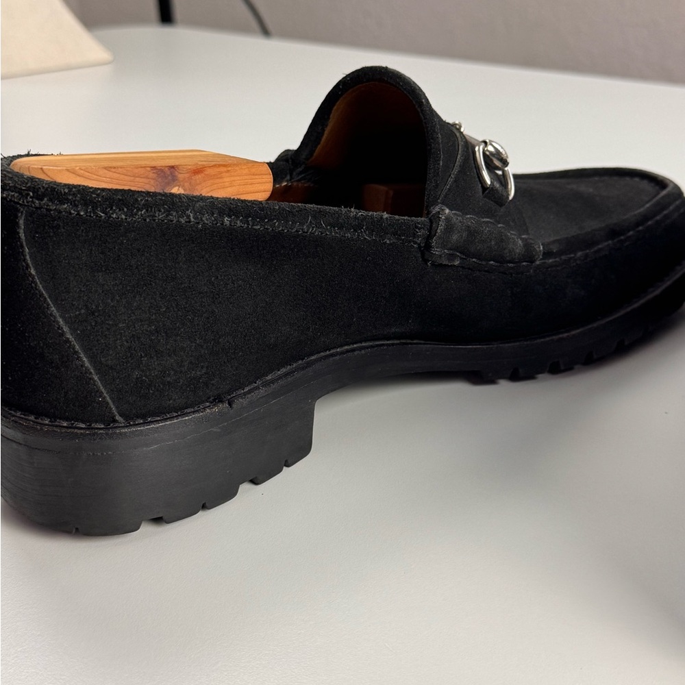 Gucci Mens Horsebit Black Suede Leather  Loafers Shoes Size 10.5 - Picture 12 of 17